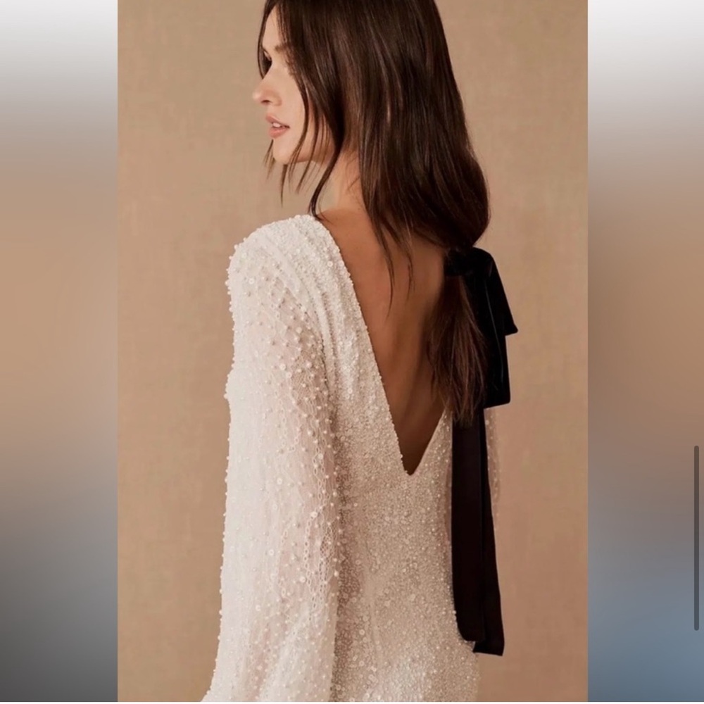 BHLDN Anthropologie Forever That Girl Kanelle Dress White NEW Size L - Picture 9 of 14